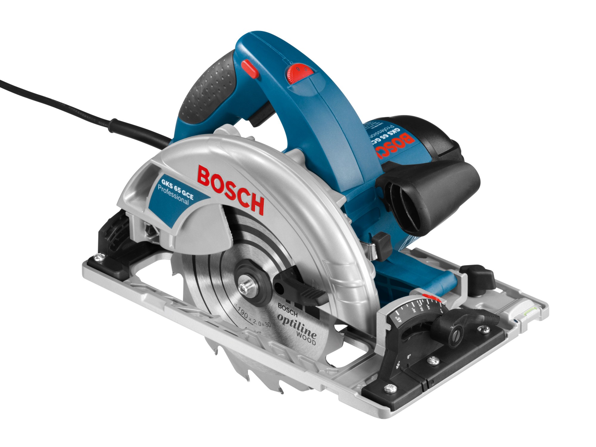 Увеличенная фотография Электрическая дисковая пила Bosch GKS 65 GCE (L-BOXX)